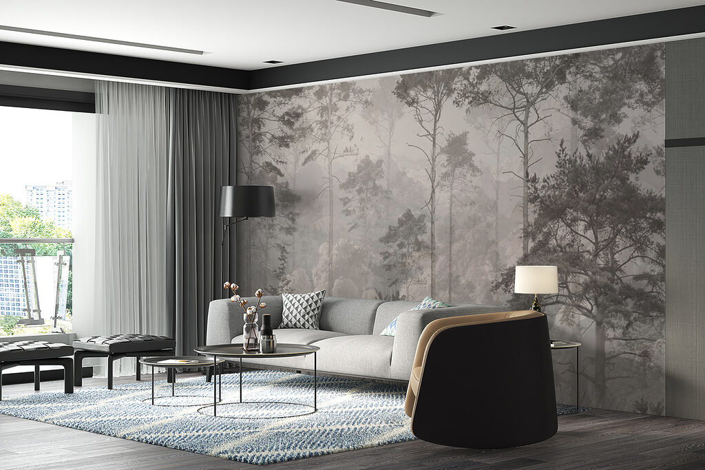 Bos in fijne gravurelijnen — interieur 3