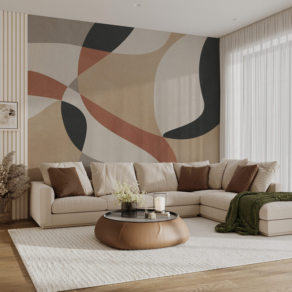 Ronde kleurvormen vloeien samen — interieur 4