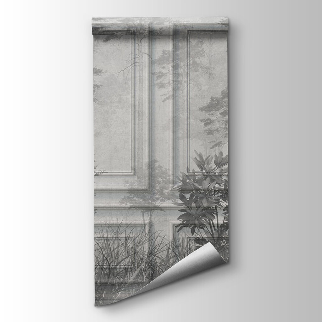 Bos over oude wandpanelen — productweergave