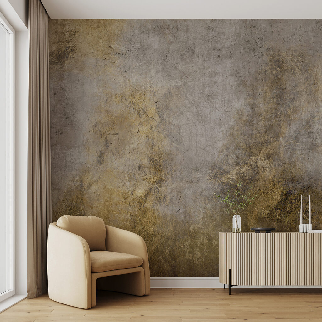 Okerverf op verweerd grijs — interieur 4