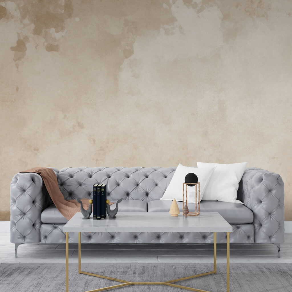 Bleke zandtinten met verfsporen — interieur 2