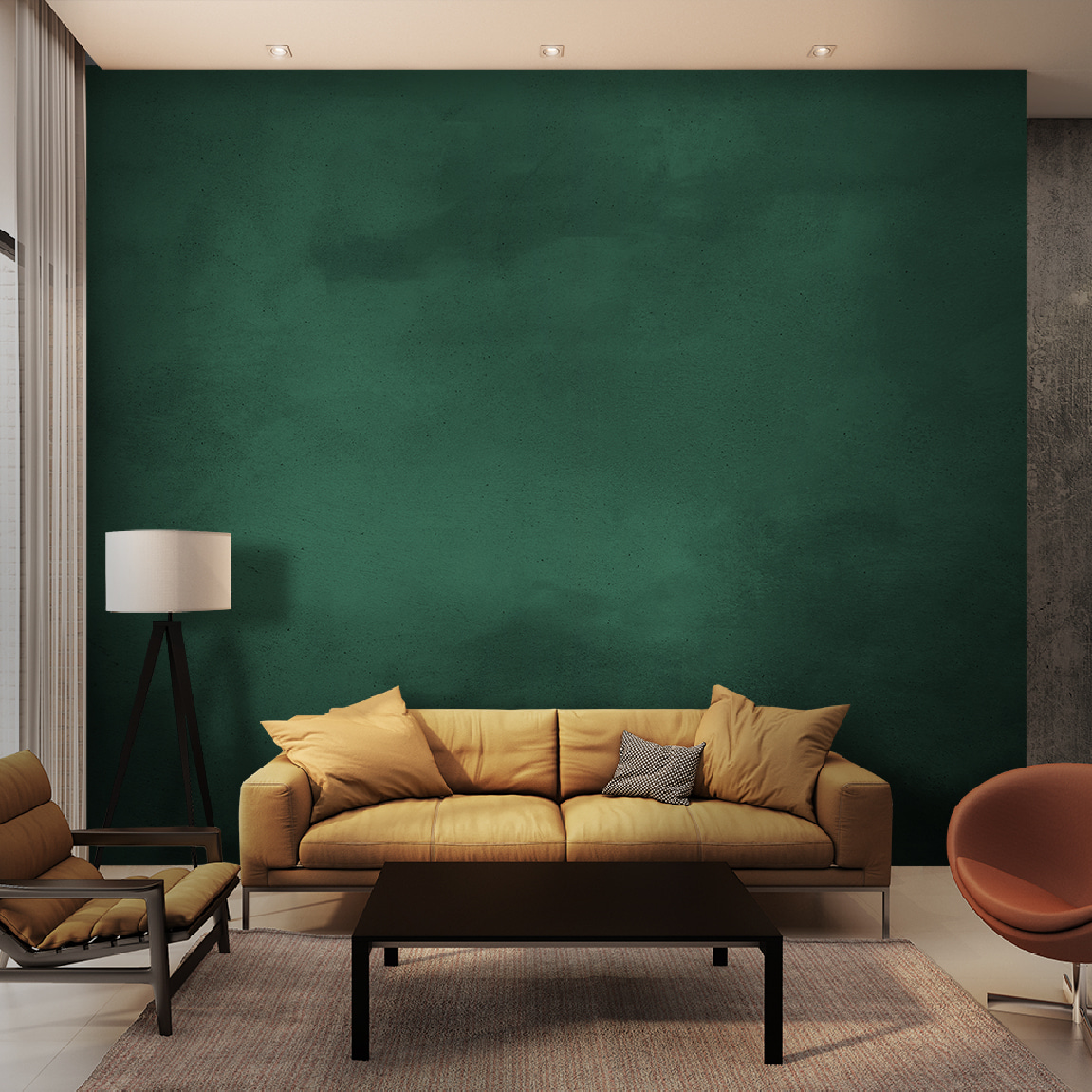 Diepgroene verf als nevel — interieur 2