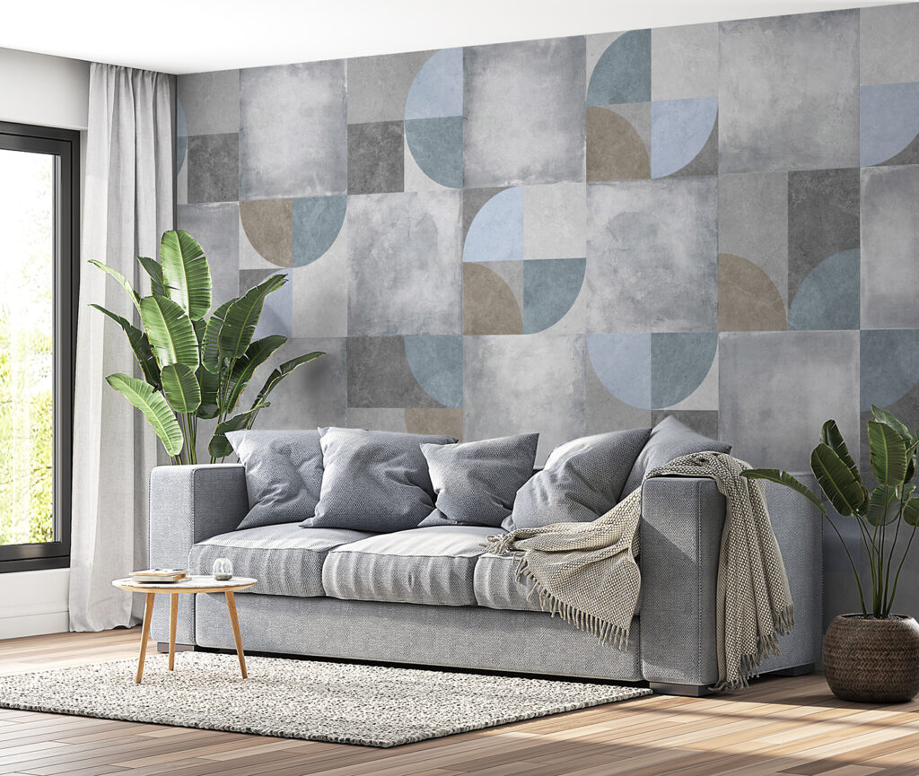 Kwartcirkels op oude verftegels — interieur 3