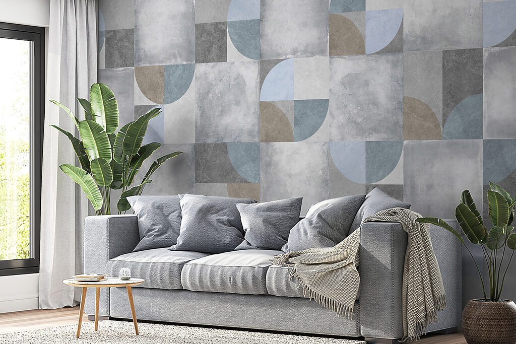 Kwartcirkels op oude verftegels — interieur 8