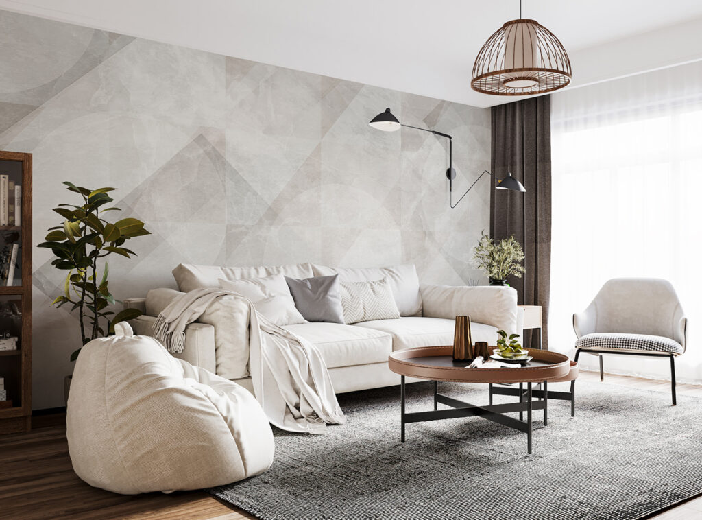 Grijze ruiten over elkaar — interieur 4