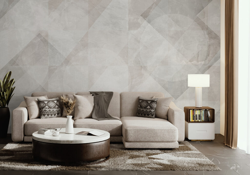 Grijze ruiten over elkaar — interieur 7