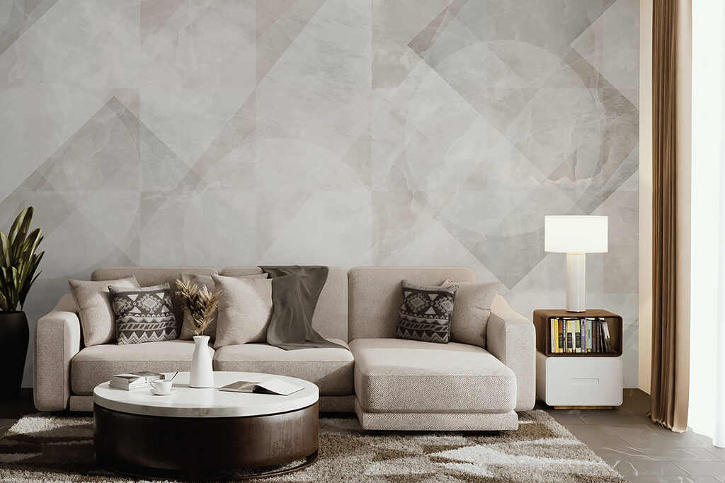 Grijze ruiten over elkaar — interieur 10