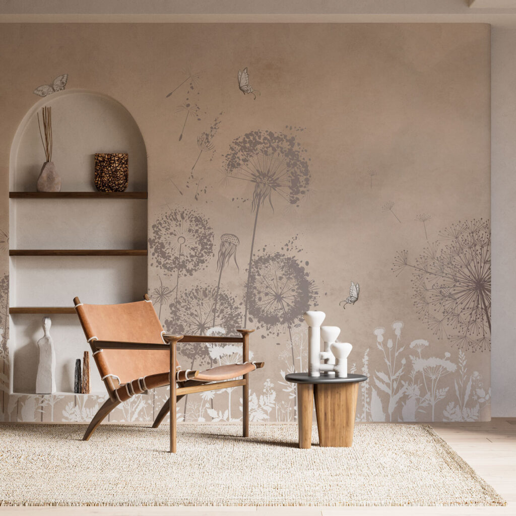 Pluisbollen boven witte bloemen — interieur 2