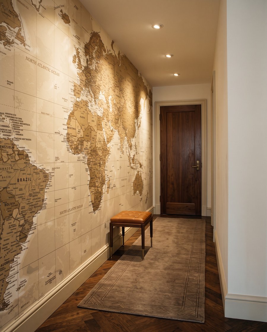 Wereldkaart in oude tinten — interieur 6