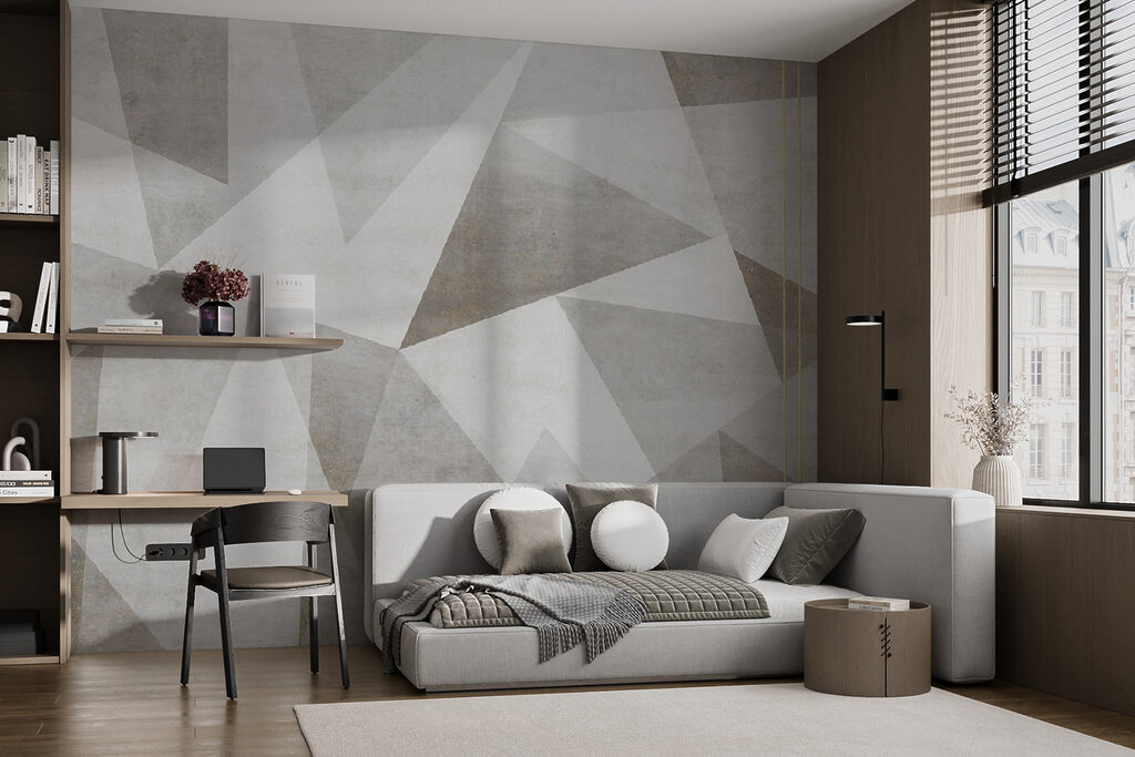 Driehoeken met fijne goudlijnen — interieur 4