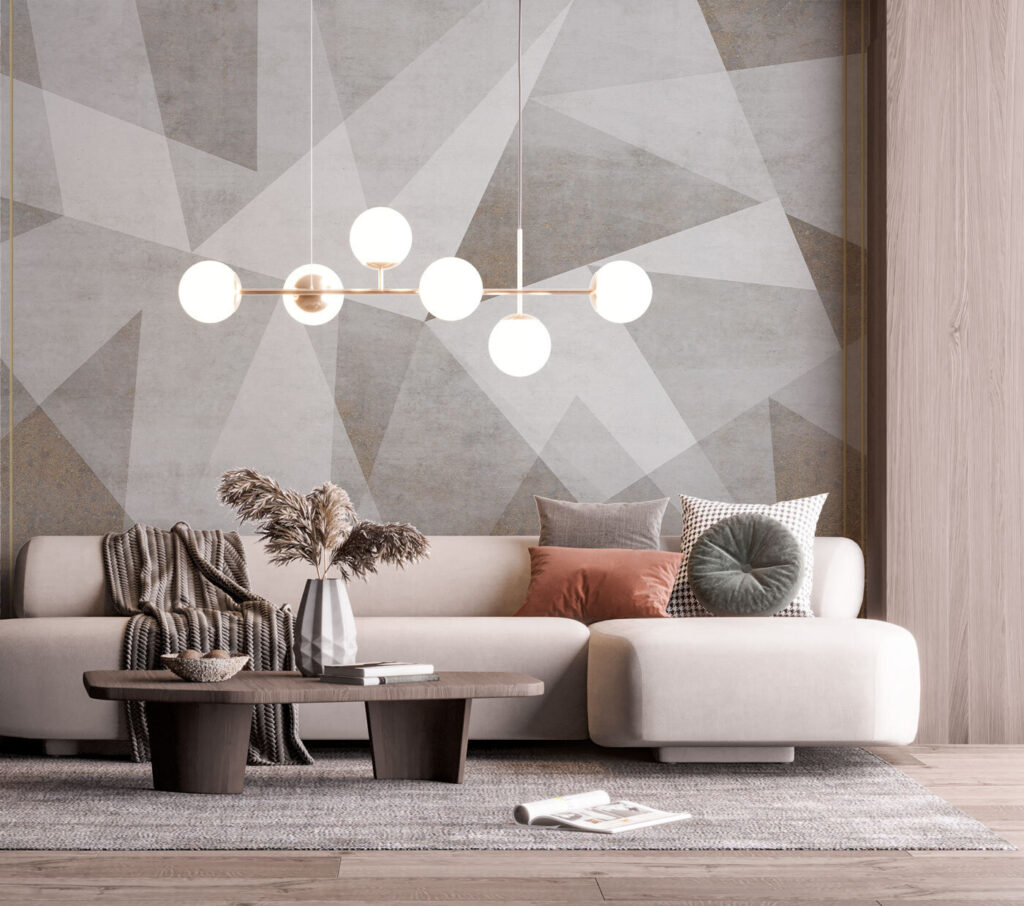 Driehoeken met fijne goudlijnen — interieur 3