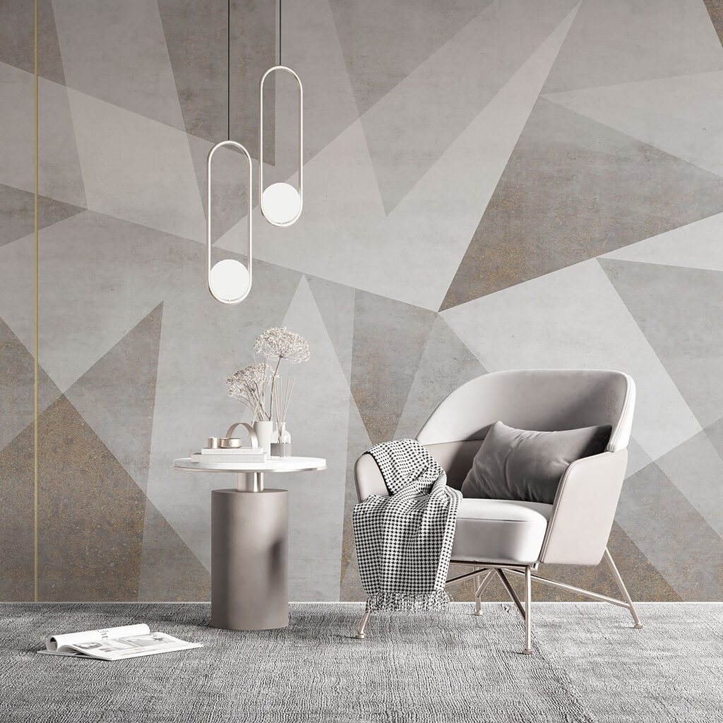 Driehoeken met fijne goudlijnen — interieur 5