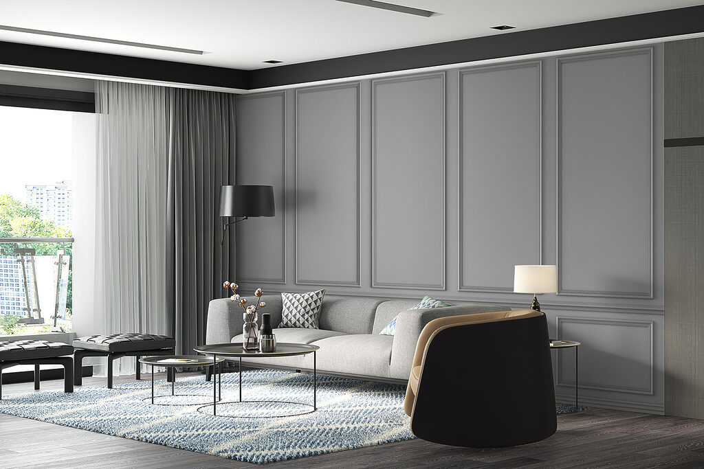 Antracietpanelen met fijne lijsten — interieur 7