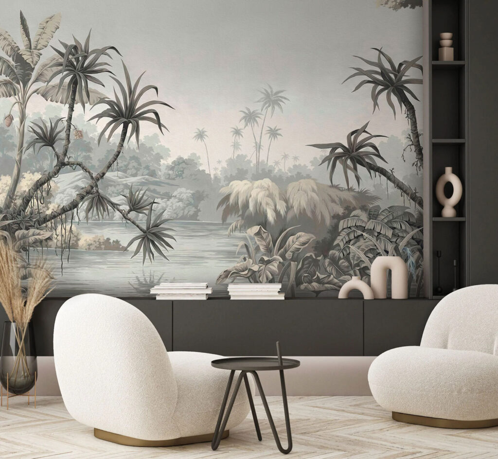 Palmen bij een meer — interieur 1