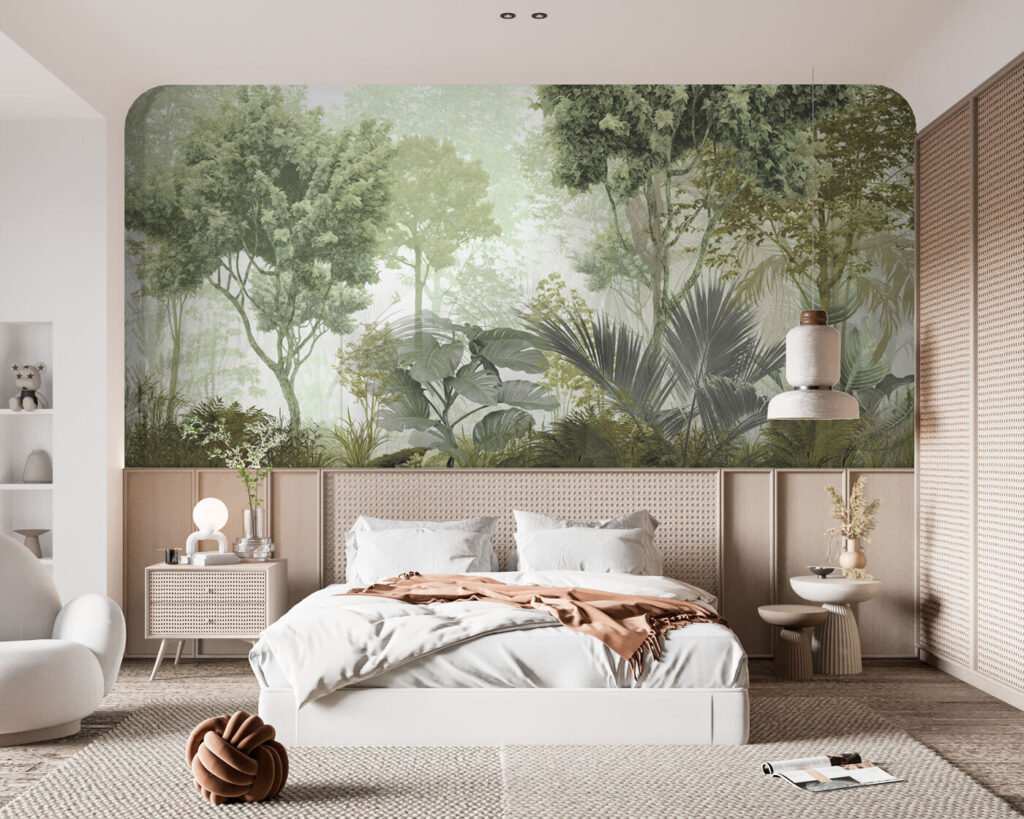 Groen woud in ochtendlicht — interieur 3