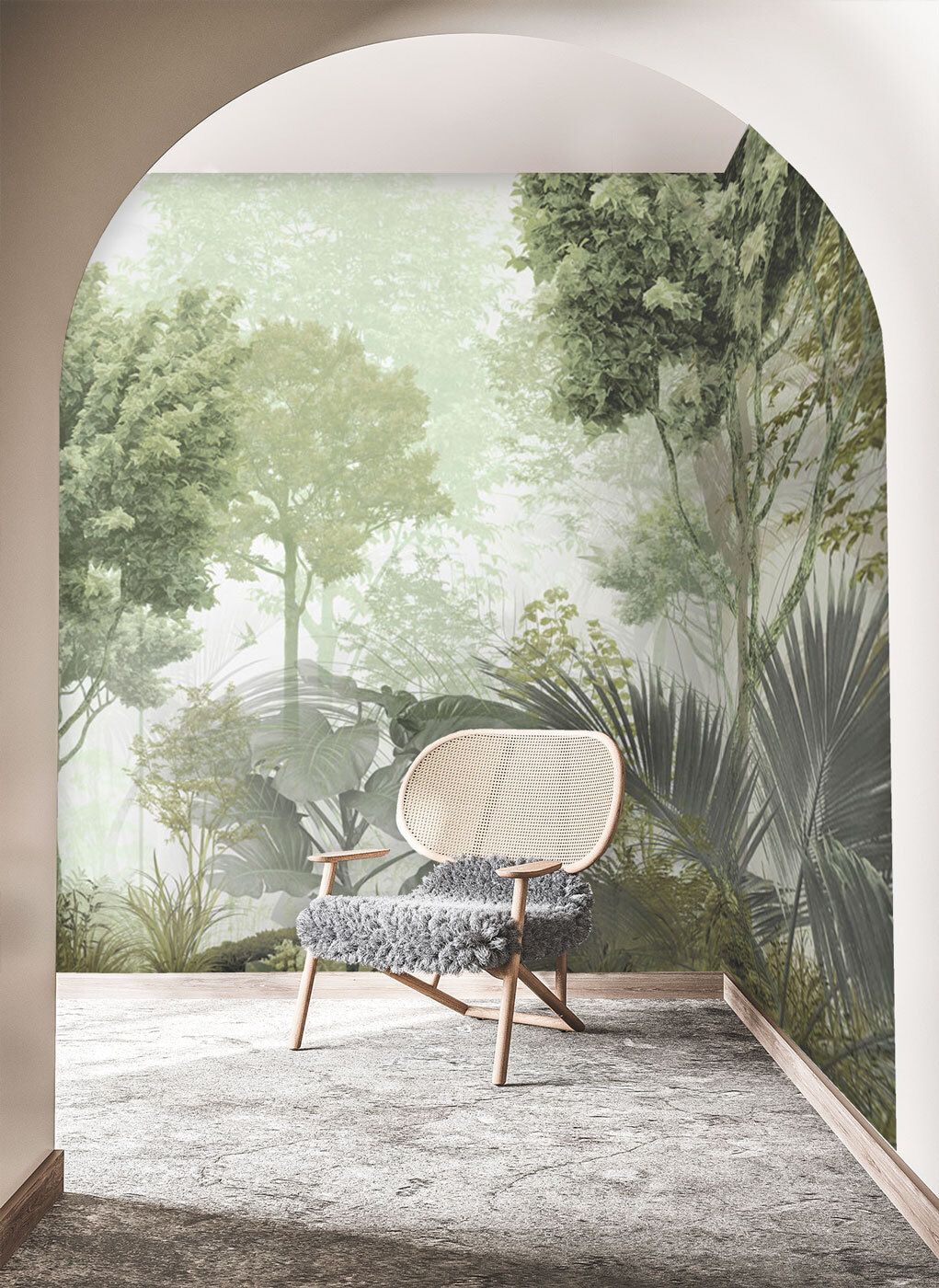 Groen woud in ochtendlicht — interieur 5