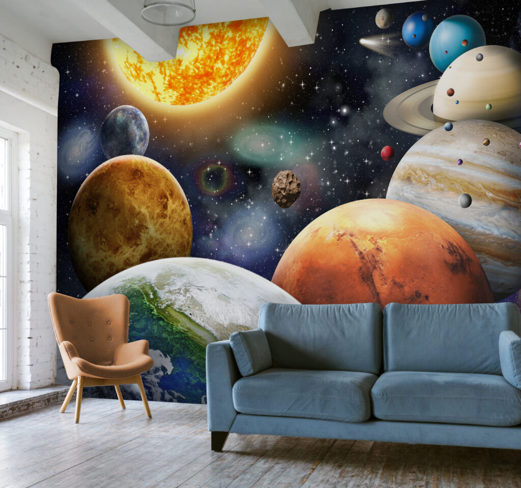 Planeten en sterren in de ruimte — interieur 2
