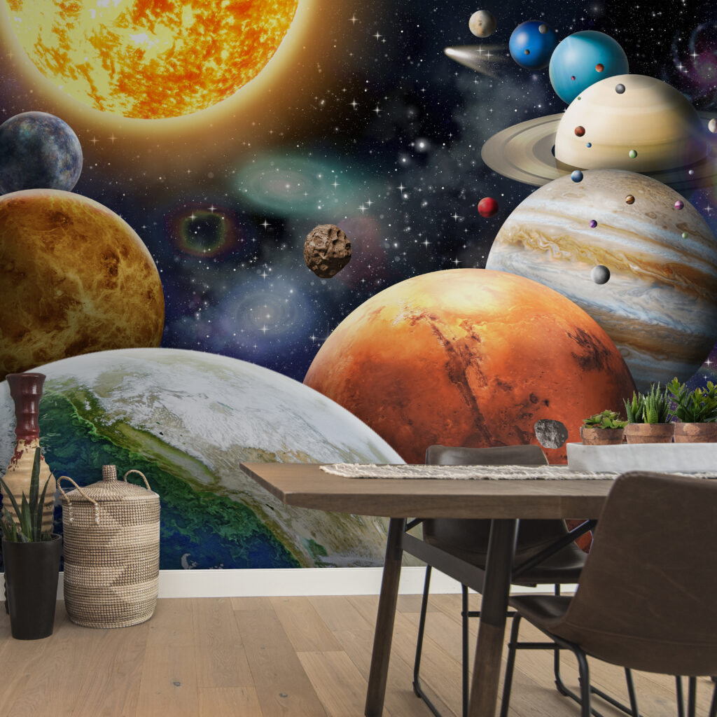 Planeten en sterren in de ruimte — interieur 3