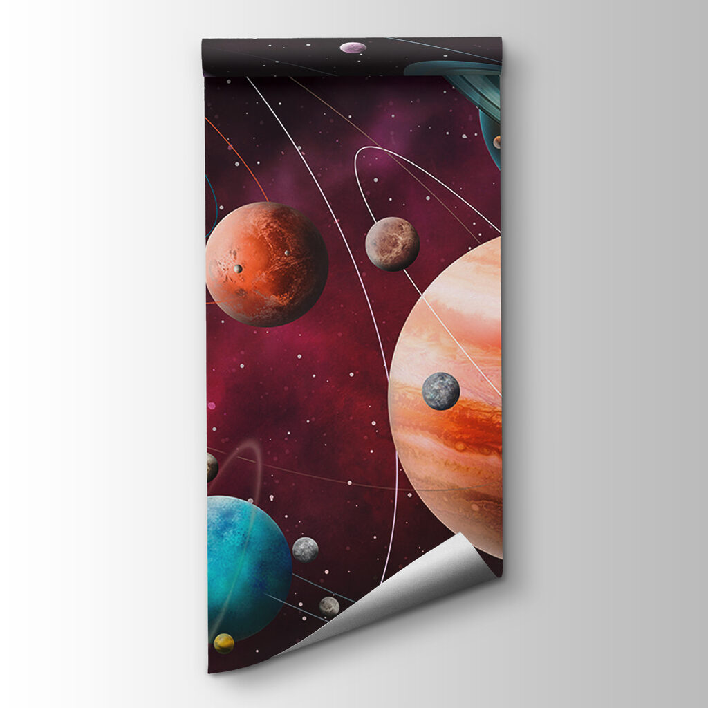 Rode ruimte vol planeten — productweergave