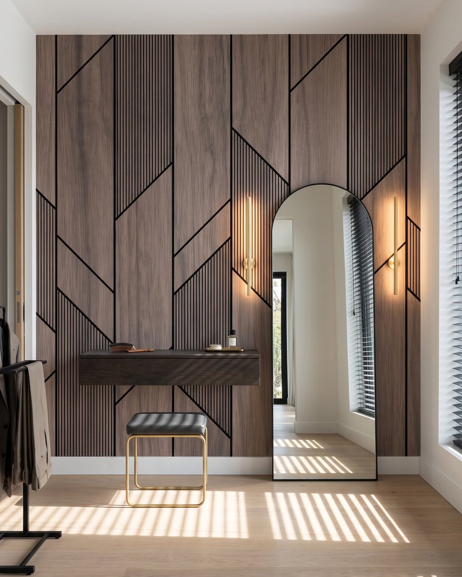 Donkere banen met ribbels in een interieur