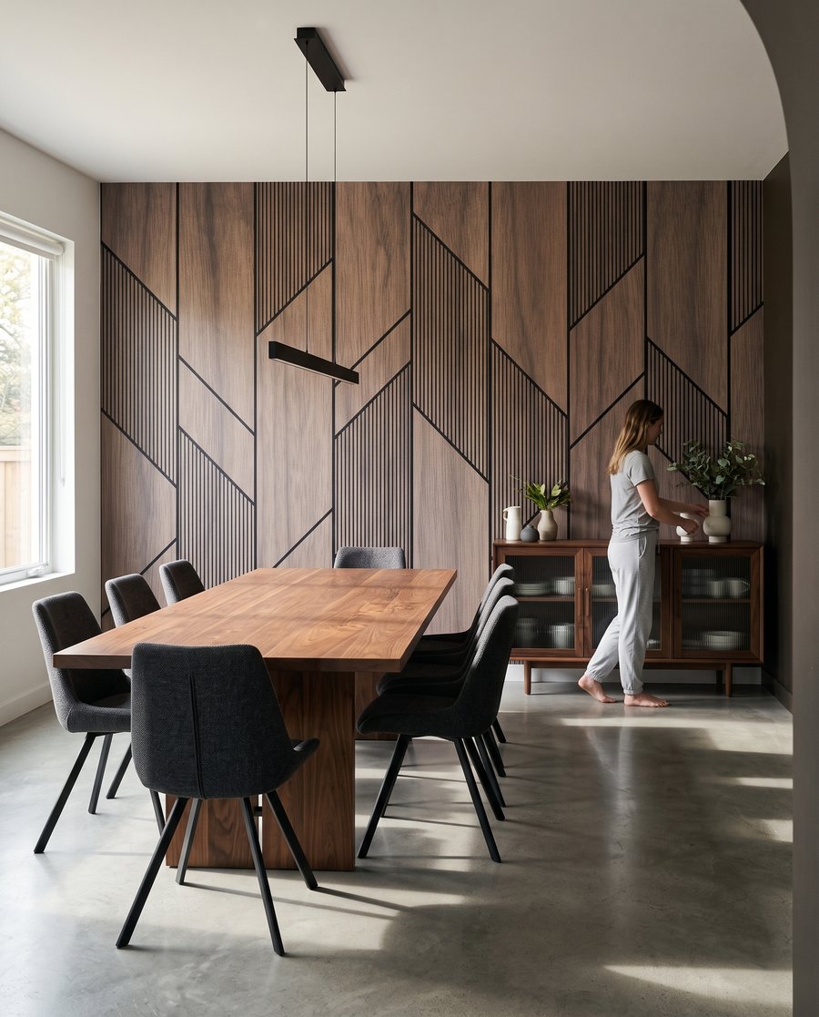 Donkere banen met ribbels in een interieur
