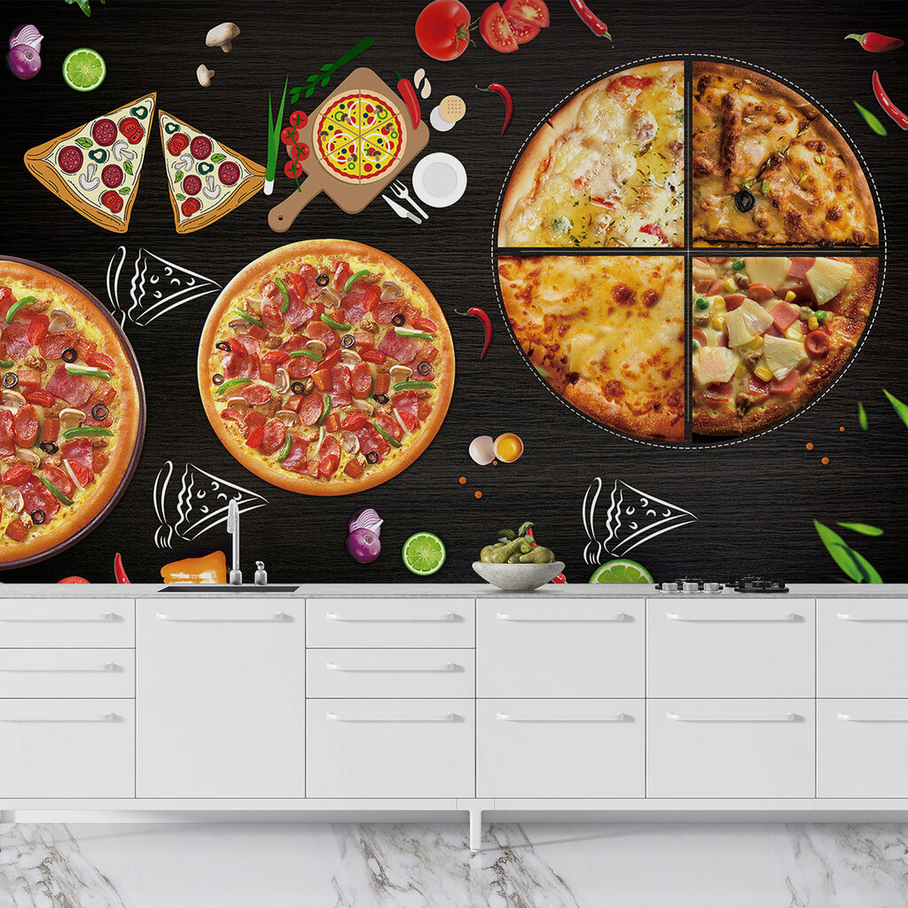 Pizza’s op een tafelblad — interieur 3