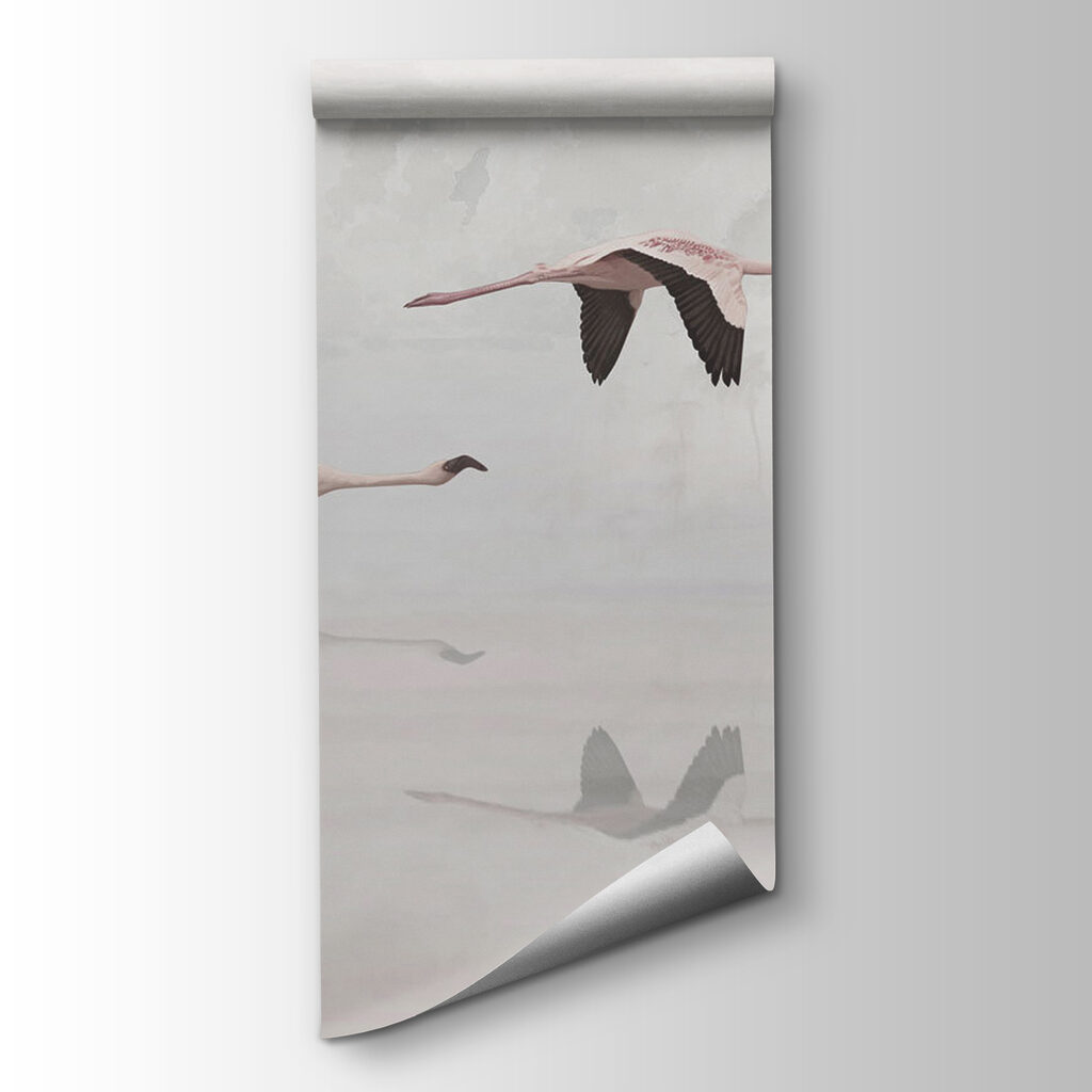 Flamingo's boven bleke spiegeling — productweergave