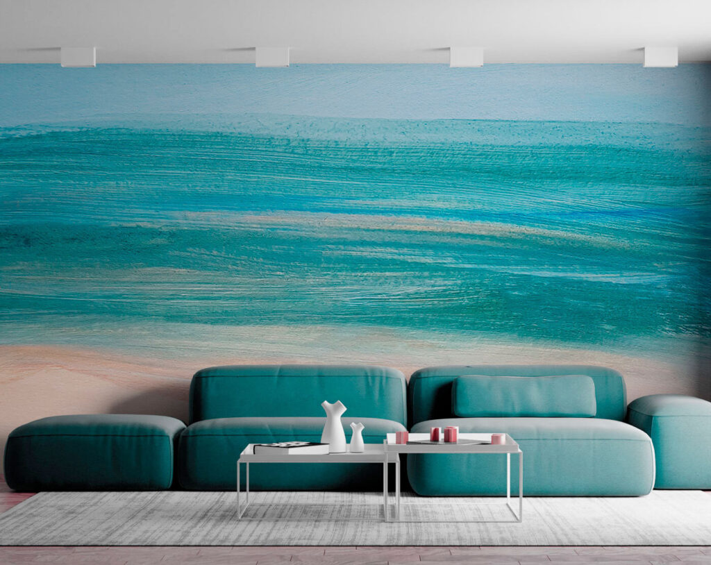 Turquoise zeestreken boven zand — interieur 1