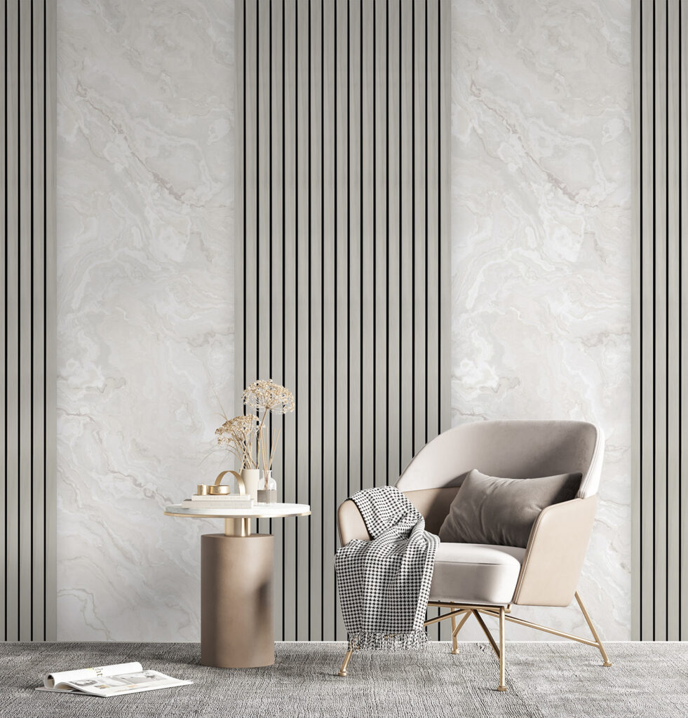 Lichte panelen met strepen — interieur 3