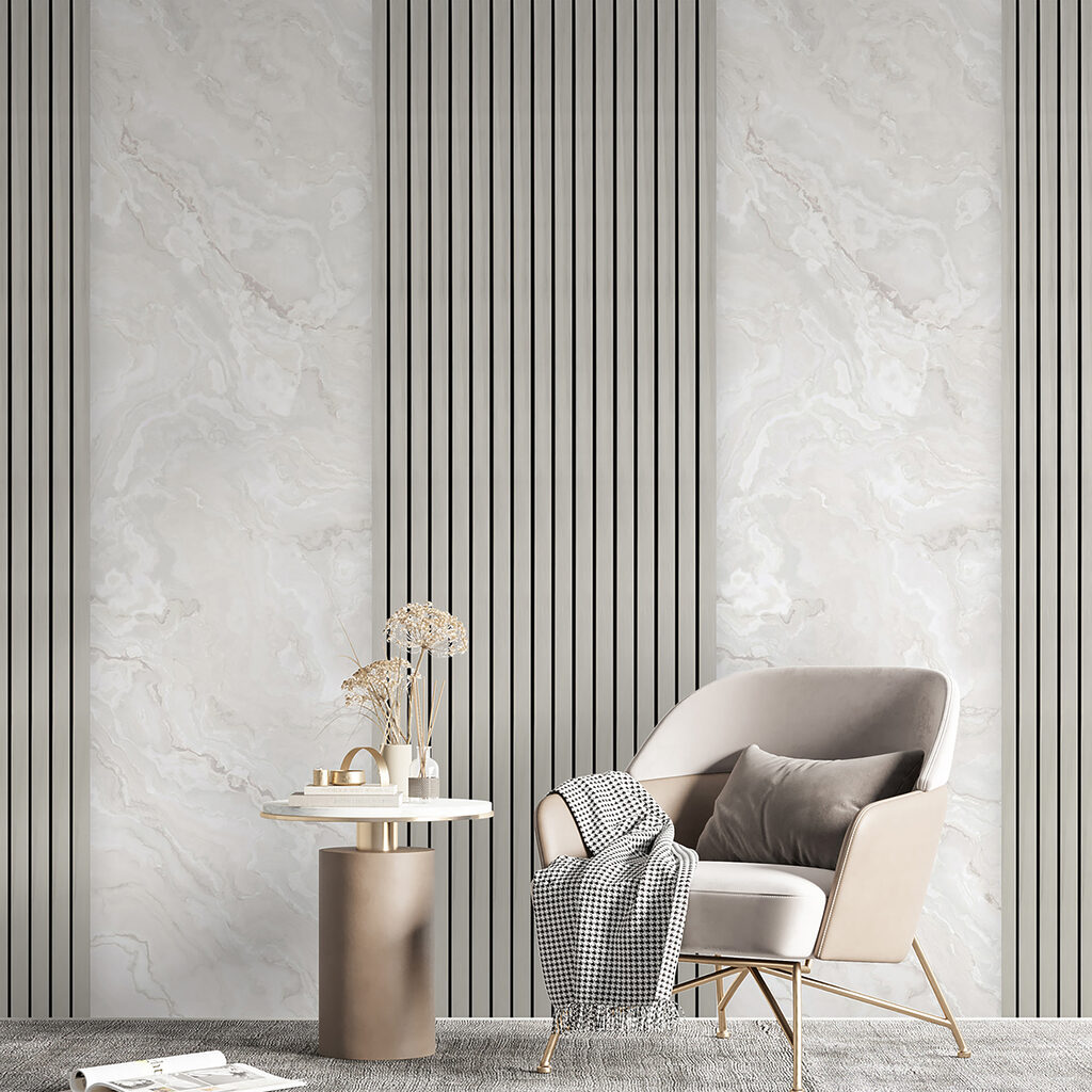 Lichte panelen met strepen — interieur 4