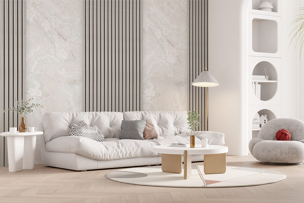 Lichte panelen met strepen — interieur 5