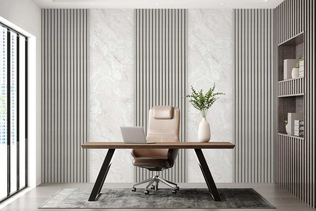 Lichte panelen met strepen — interieur 6