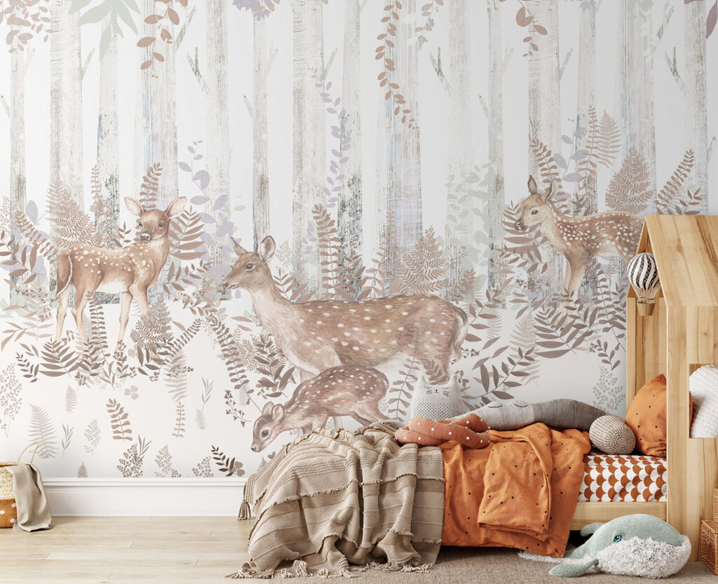 Een groep herten in een bos — interieur 2
