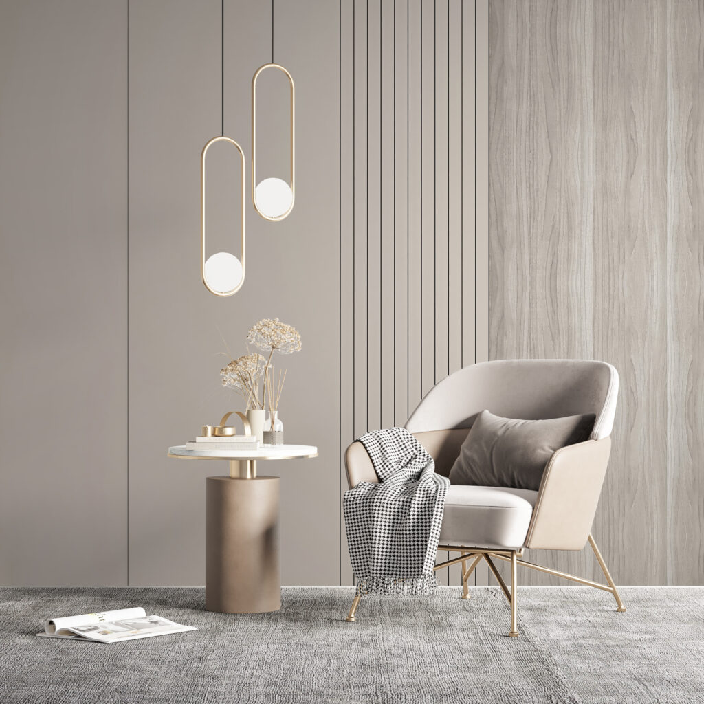 Elegante patronen in neutrale tinten in een interieur