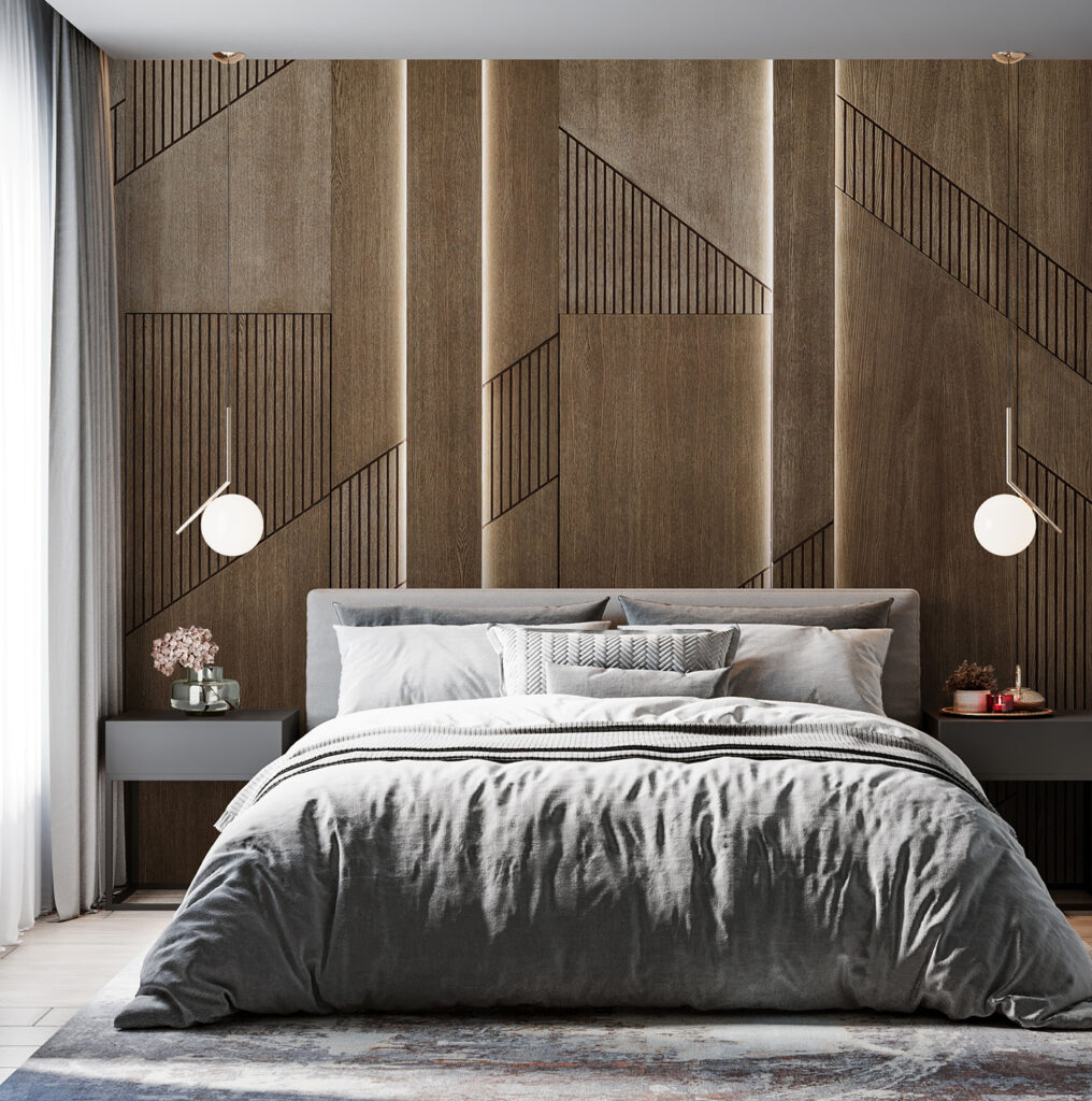 Bruine vlakken met groeven — interieur 2
