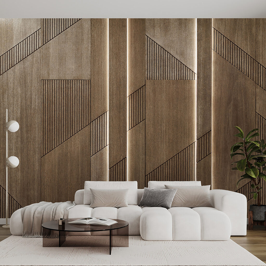 Bruine vlakken met groeven — interieur 6
