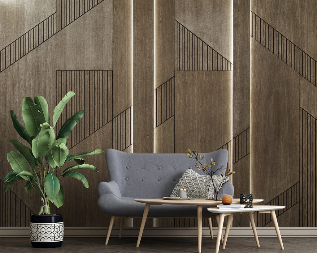 Bruine vlakken met groeven — interieur 5