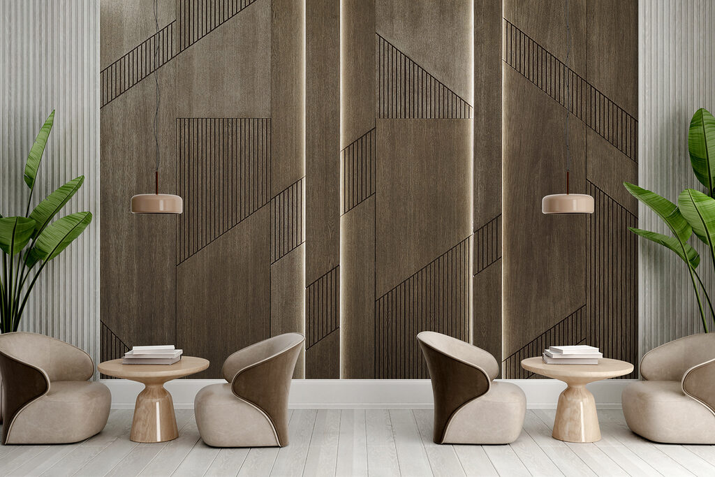 Bruine vlakken met groeven — interieur 7