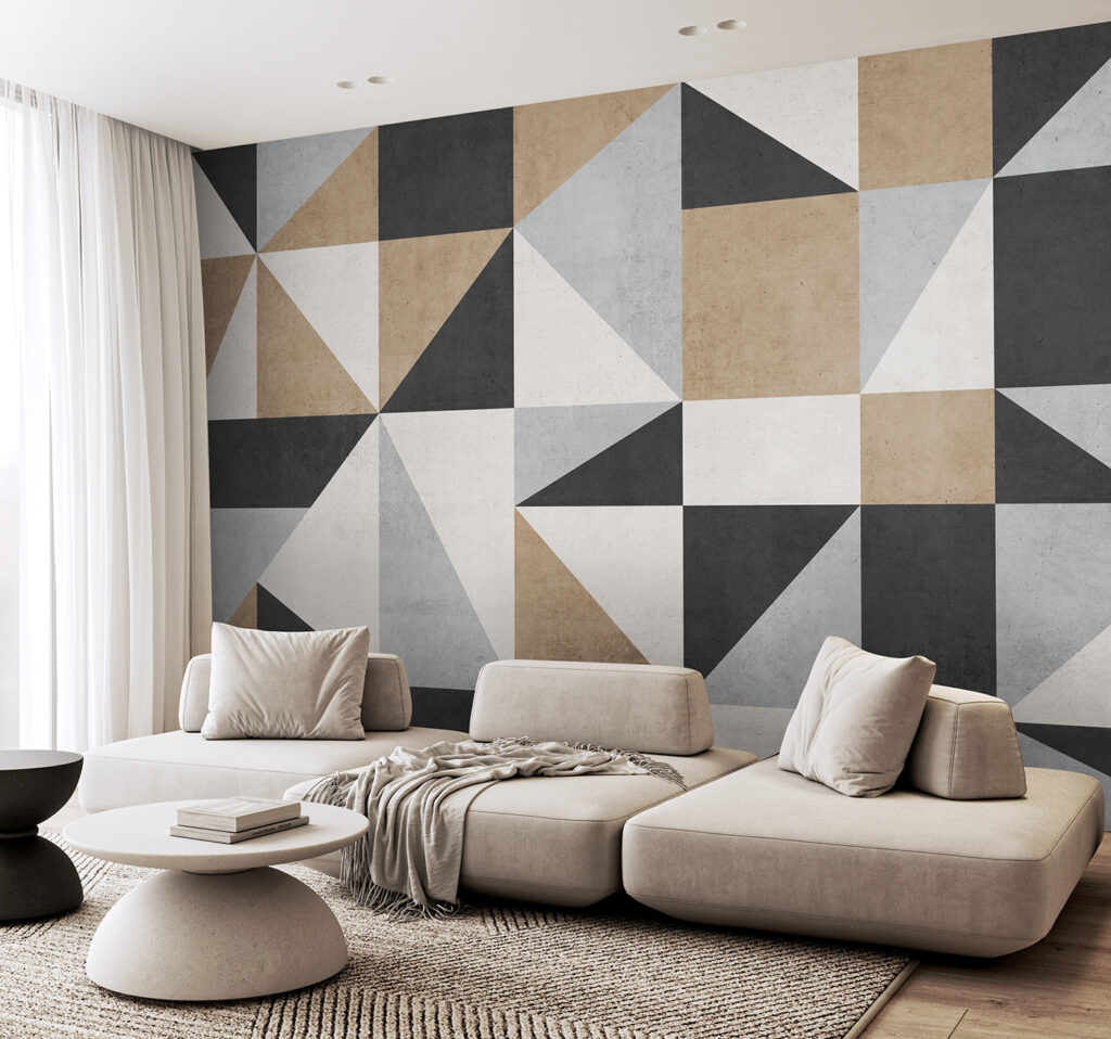 Driehoeken in grijze aardetinten — interieur 1