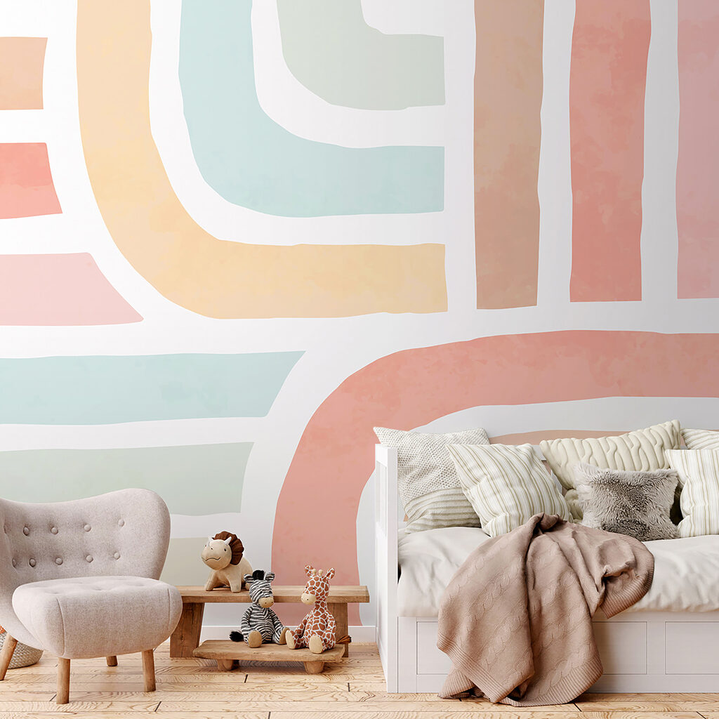Een kleurrijk patroon met lijnen — interieur 5