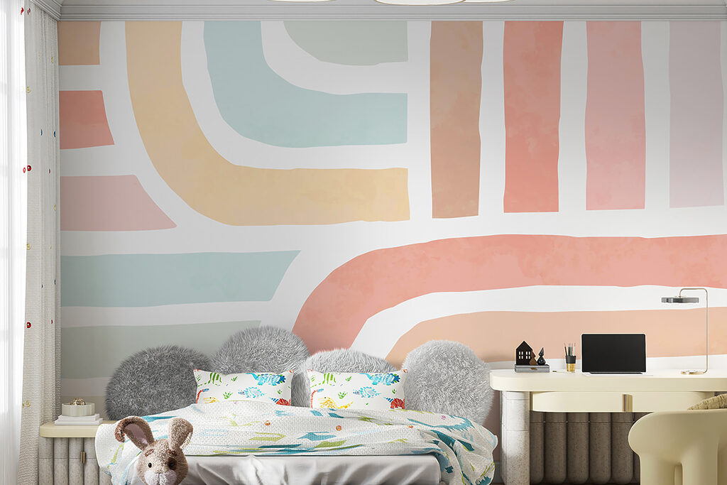 Een kleurrijk patroon met lijnen — interieur 6