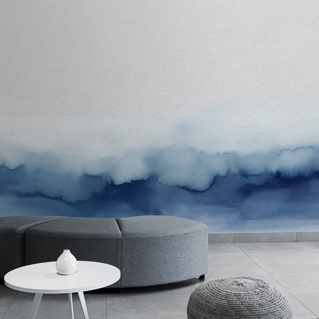 Blauwe aquarel onderaan — interieur 2