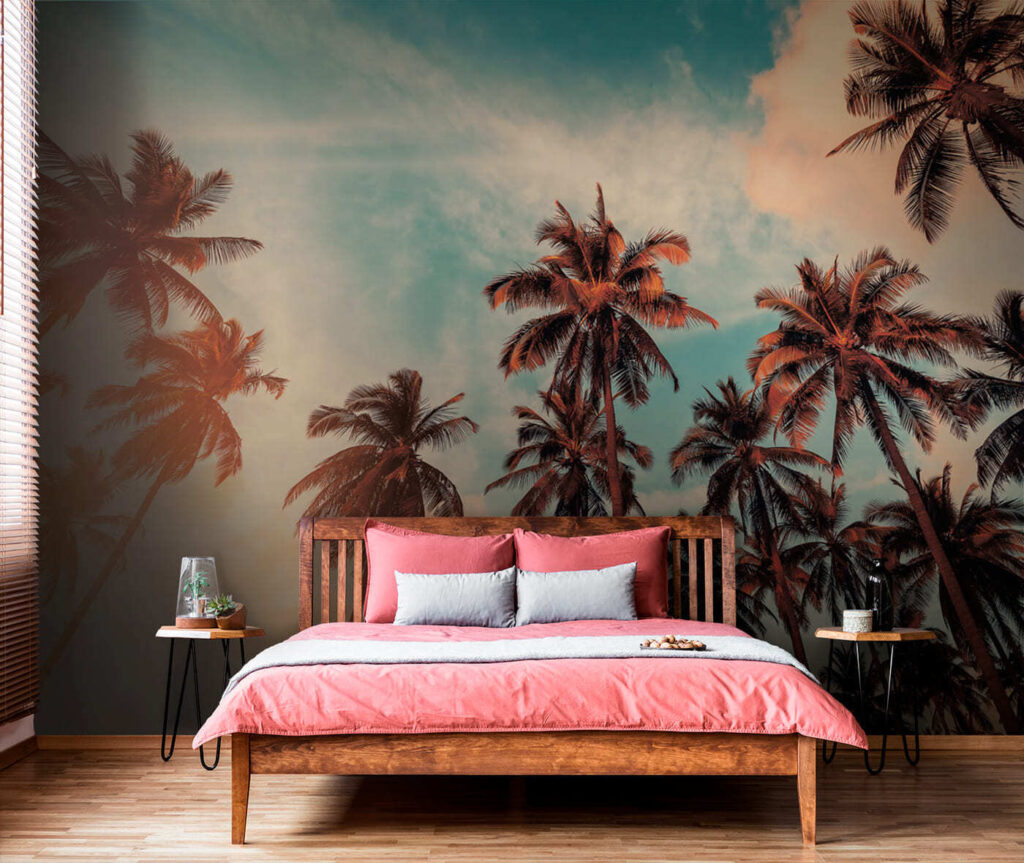 Palmen tegen een avondlucht — interieur 1