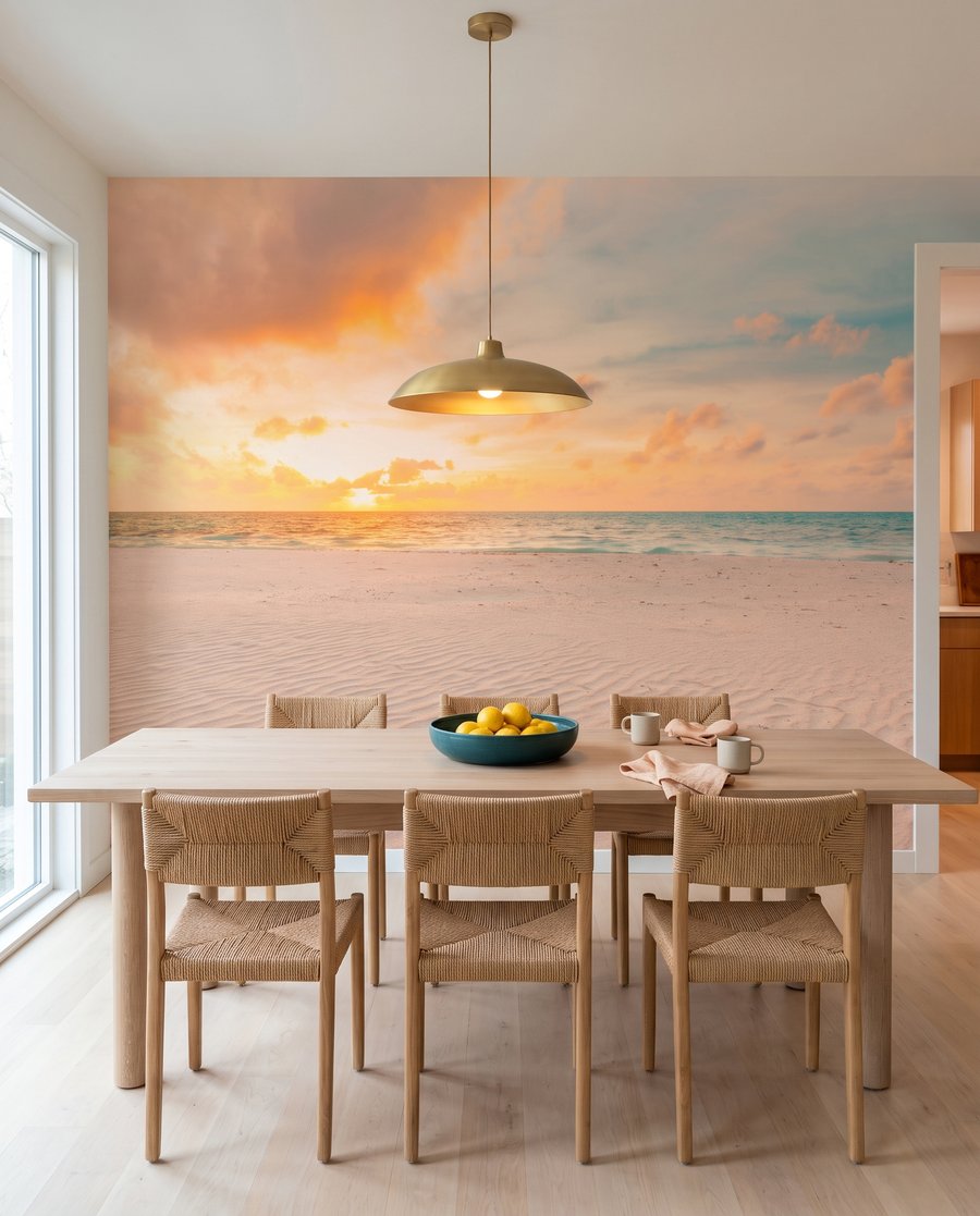 Ribbels in het avondzand in een interieur