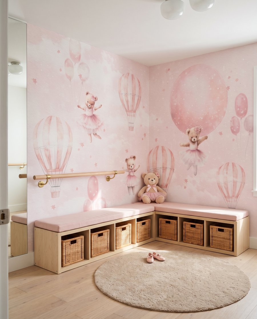 Roze ballonnetjes met beertjes — interieur 1