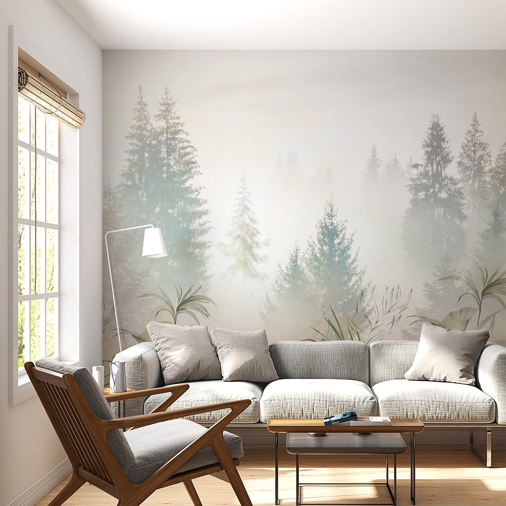 Dennen achter zachte graspluimen — interieur 5