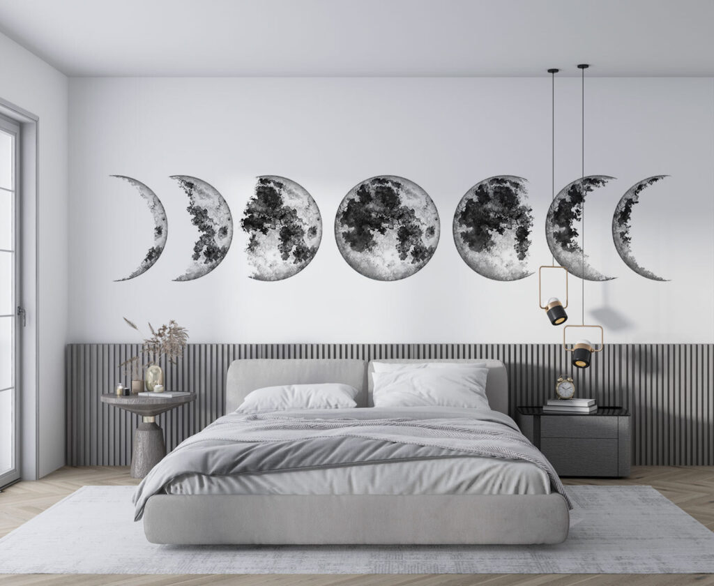 Maanstanden in grijze tekentinten — interieur 1