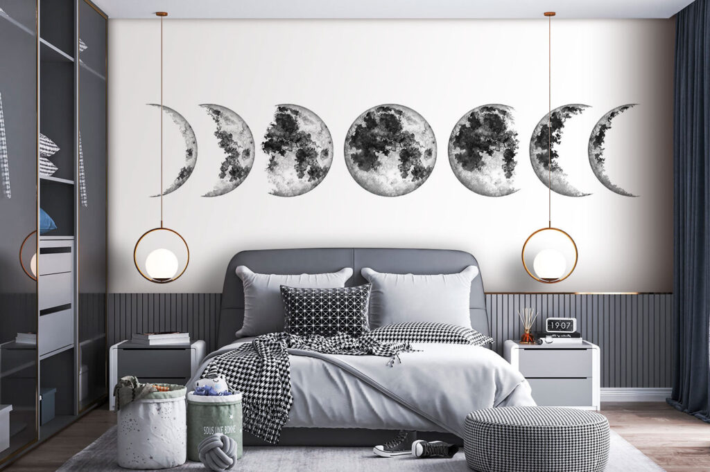 Maanstanden in grijze tekentinten — interieur 2