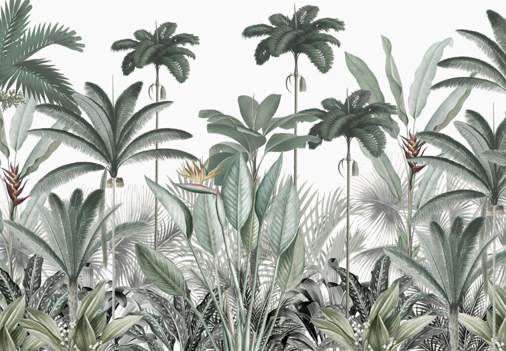 Een groep planten met bloemen — volledig ontwerp