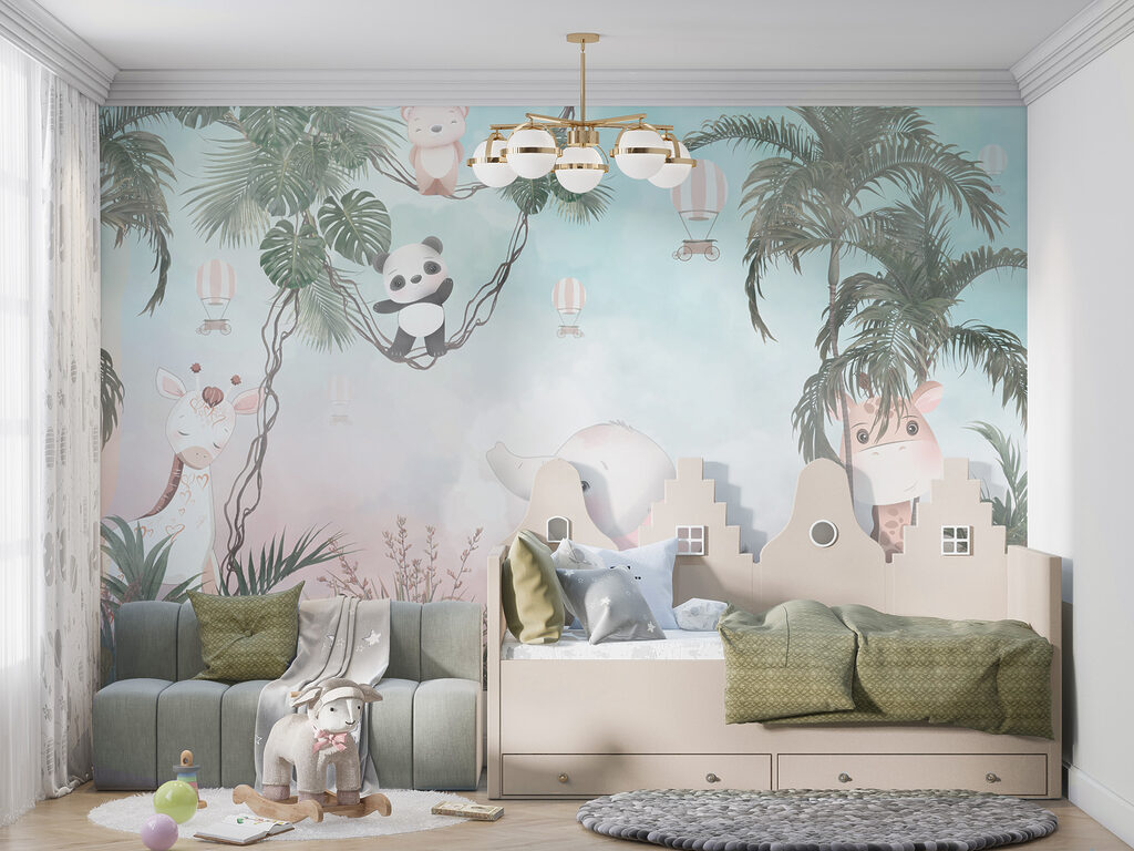 Jungledieren boven het gras — interieur 2